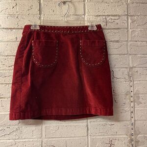 Mossimo velvet mini skirt studded 4 burgundy wine maroon mod grunge y2k